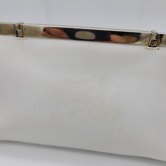 Salvatore Ferragamo White Leather Clutch (see pics) - Picture 8 of 11